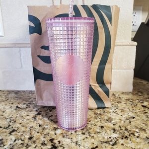 Limited Starbucks Pink Grid Iridescent Tumbler
